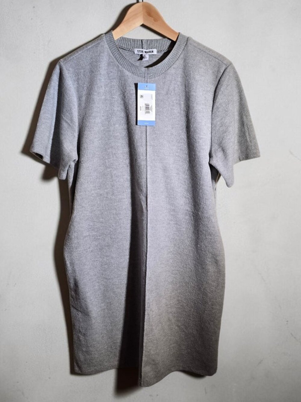 NWT Steve Madden Short Sleeve Shift Style Sweater Dress Size Large